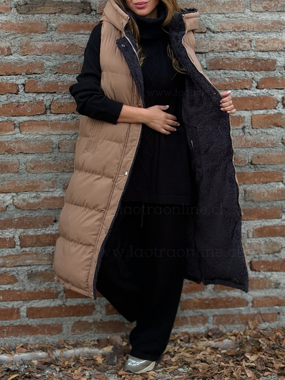 Sin mangas reversible camel