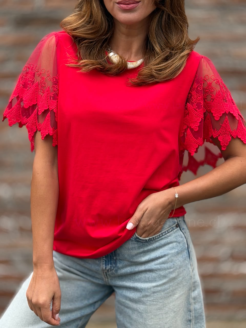 Polera Manga Deli rojo