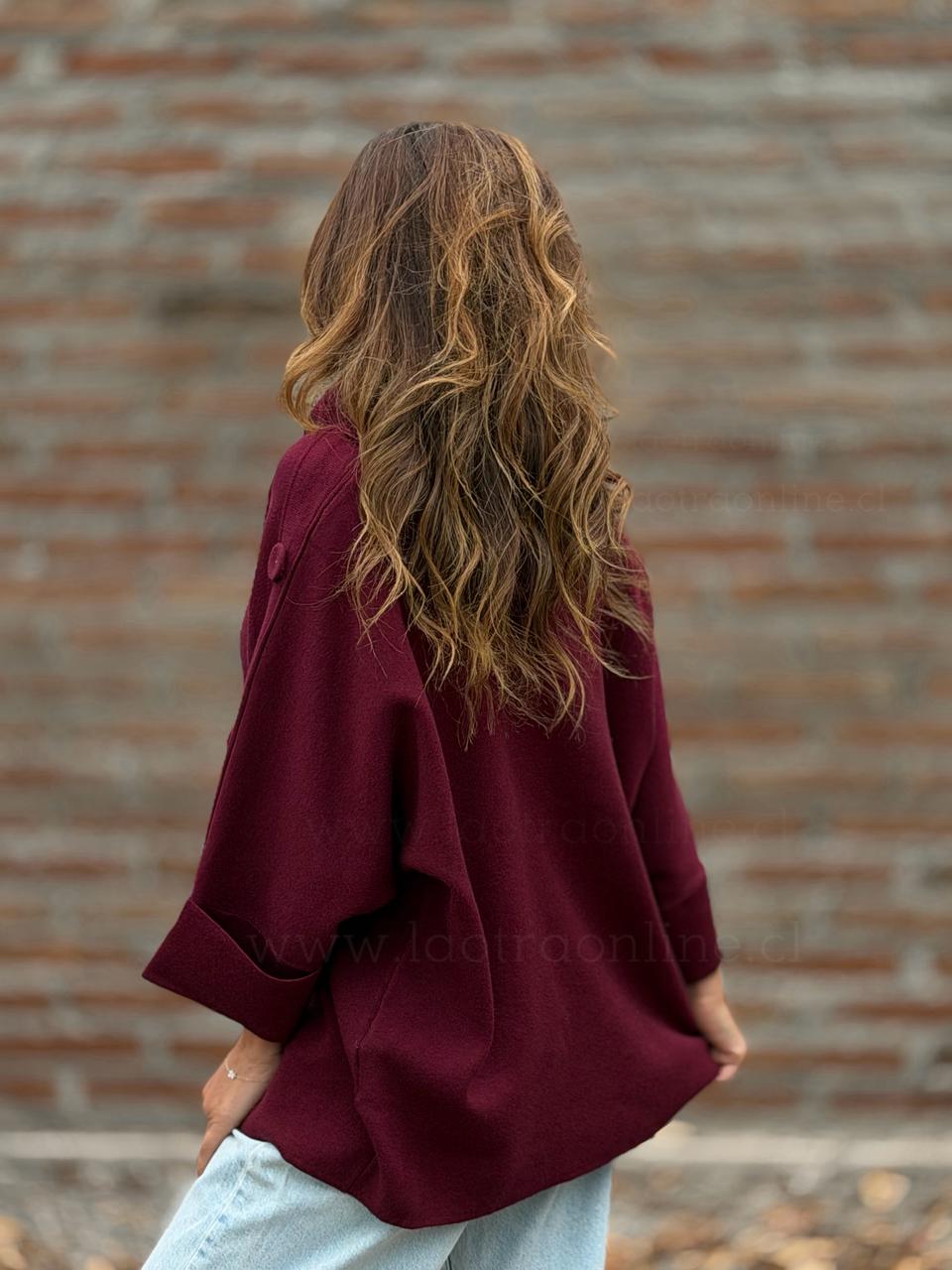 Sweater Botón tejido cherry