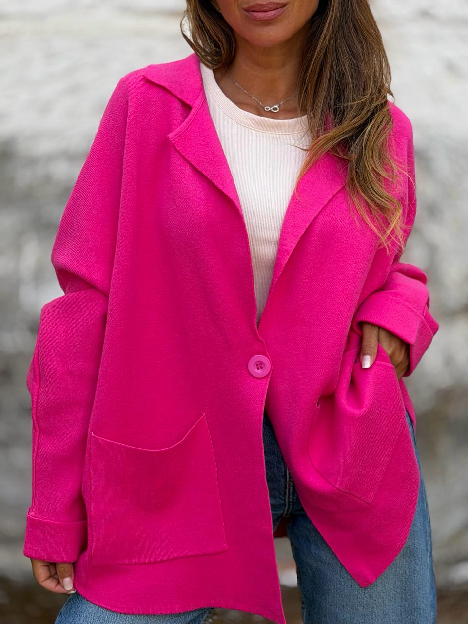 Blazer lana fucsia