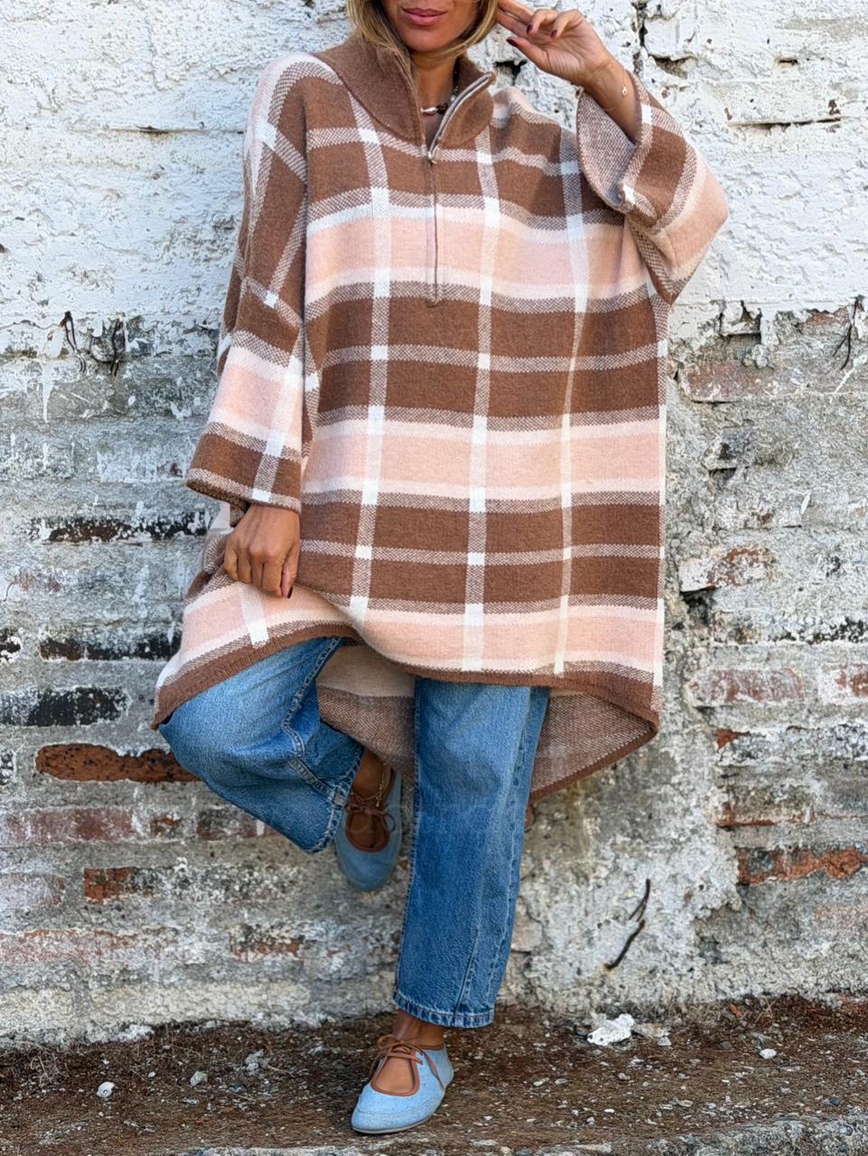 Sweater/Oversize Chloe camel/rosa