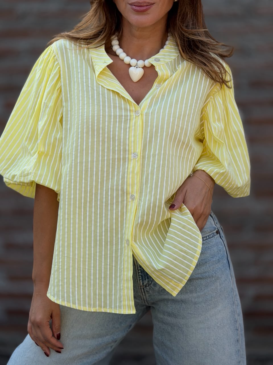 Blusa manga Impacto amarillo