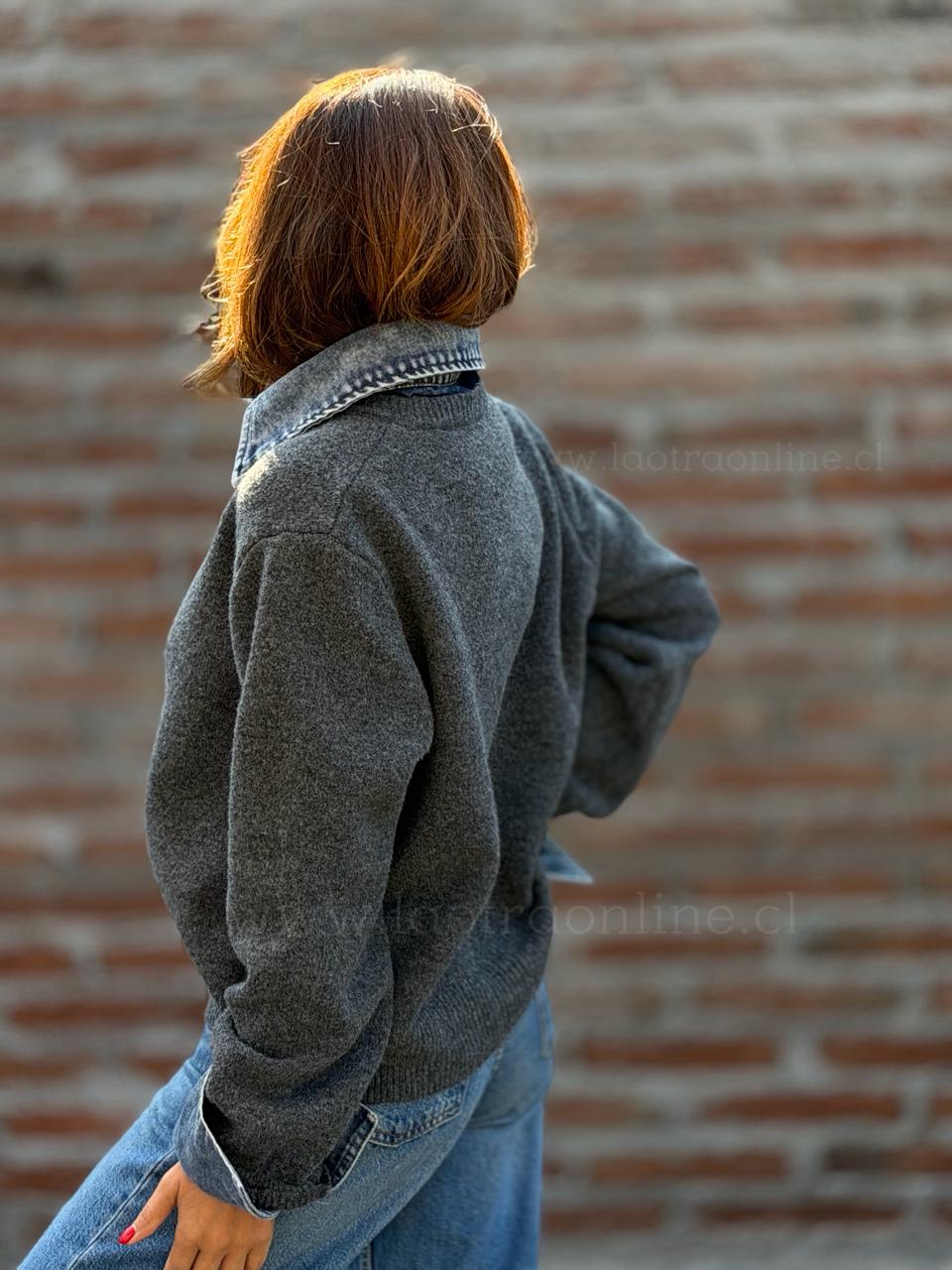 New Chaleco blusa mentirosa gris oscuro
