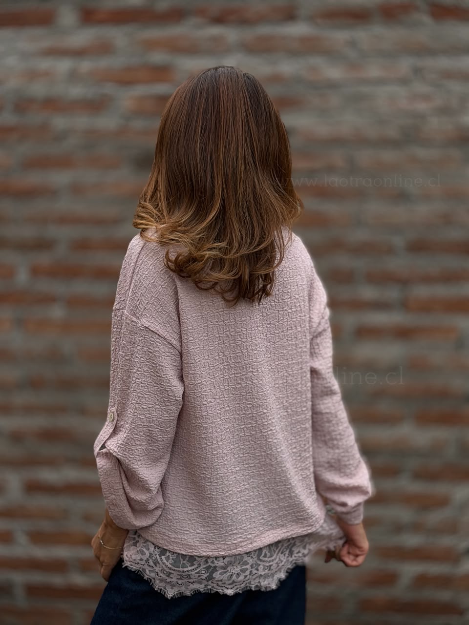 Blusa Basta Encaje malva