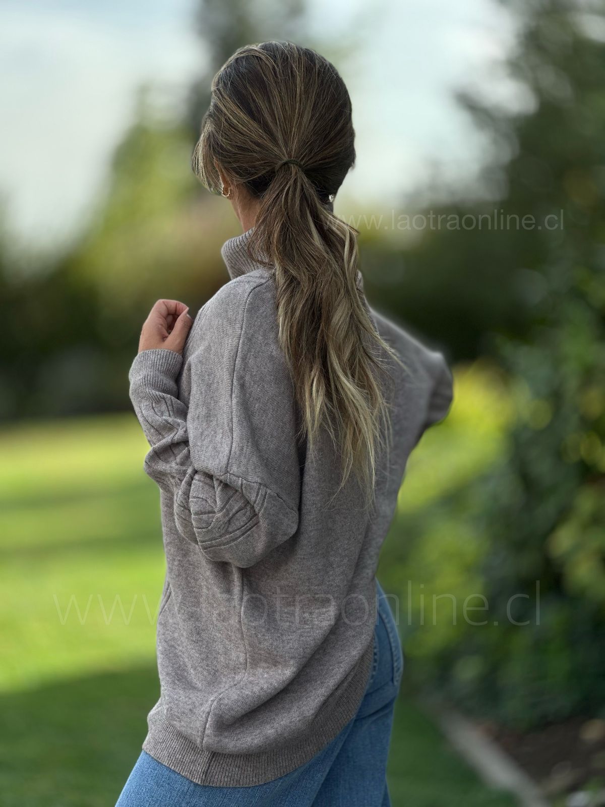 Sweater Trenzas taupe