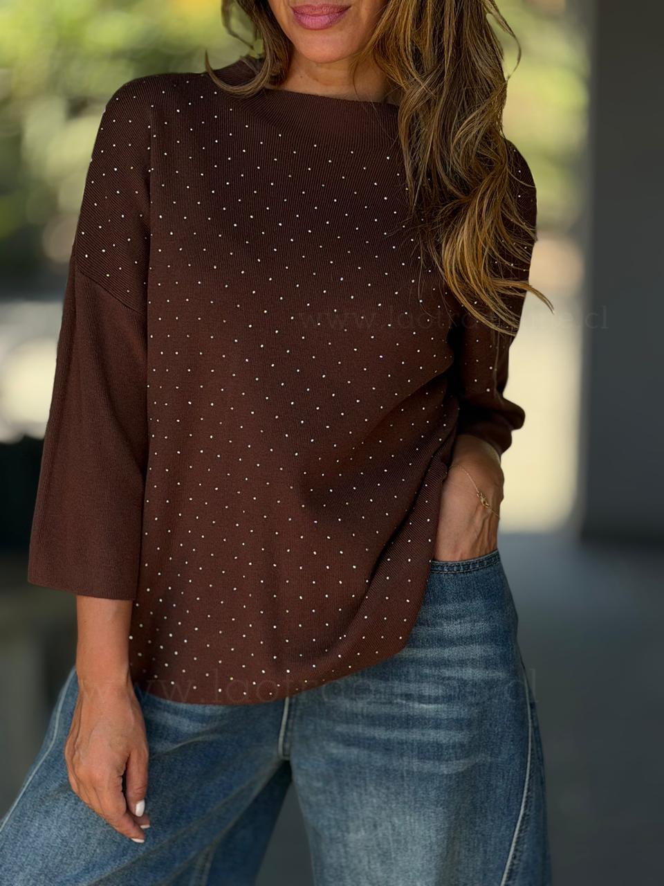 Sweater Brillitos choco