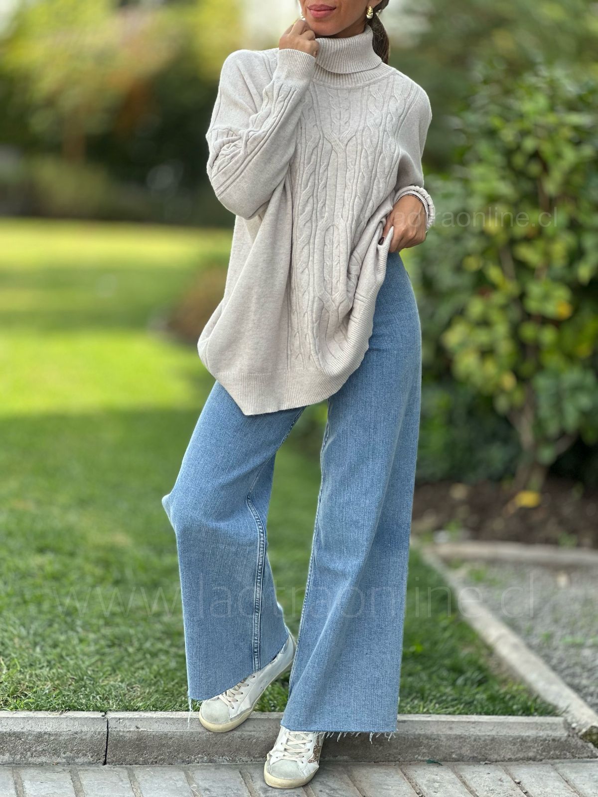 Sweater Trenzas beige