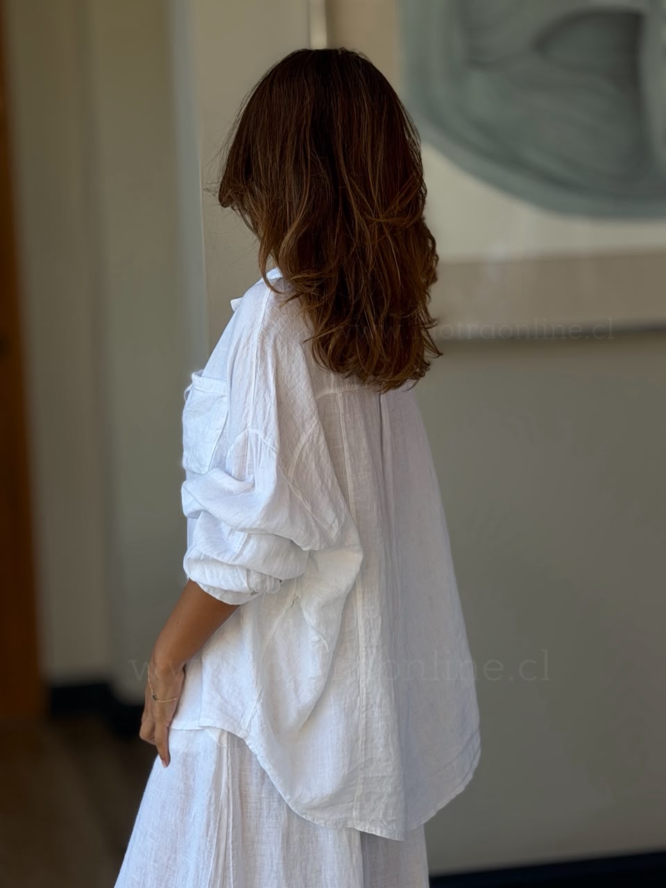Camisa Lino Italia blanco