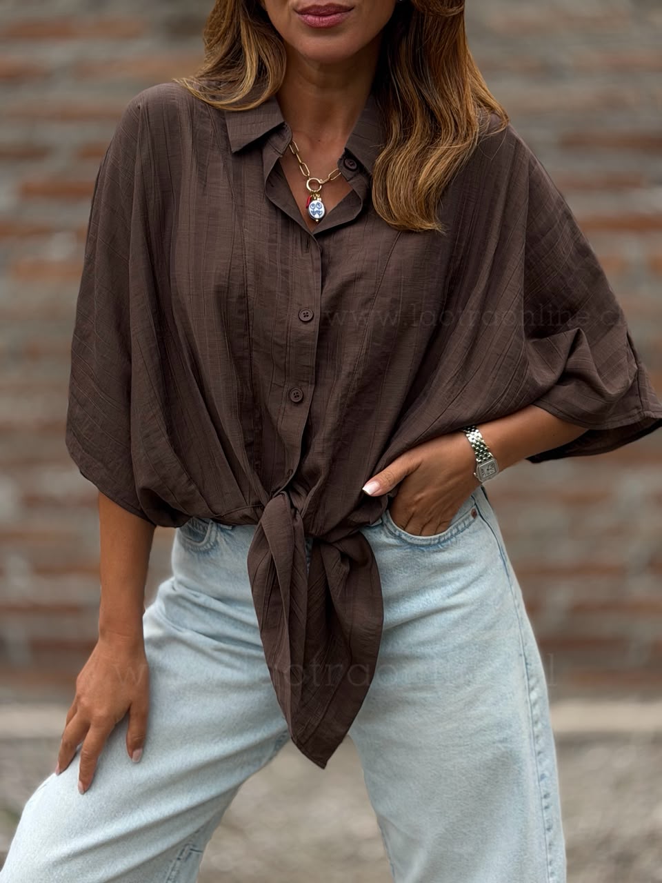 Blusa New nudo marrón