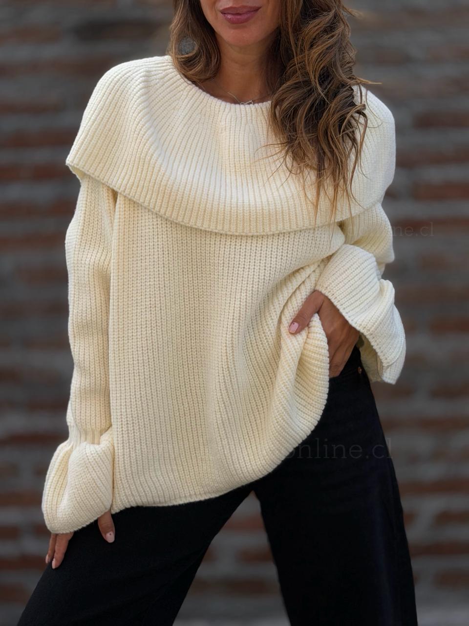 Sweater Manga vuelitos crema