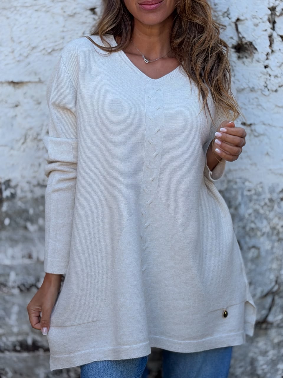 Sweater híper suave crema