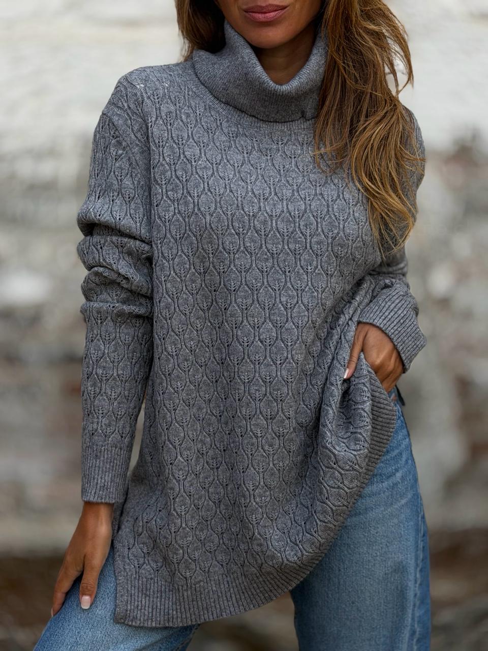 Sweater Hojas gris