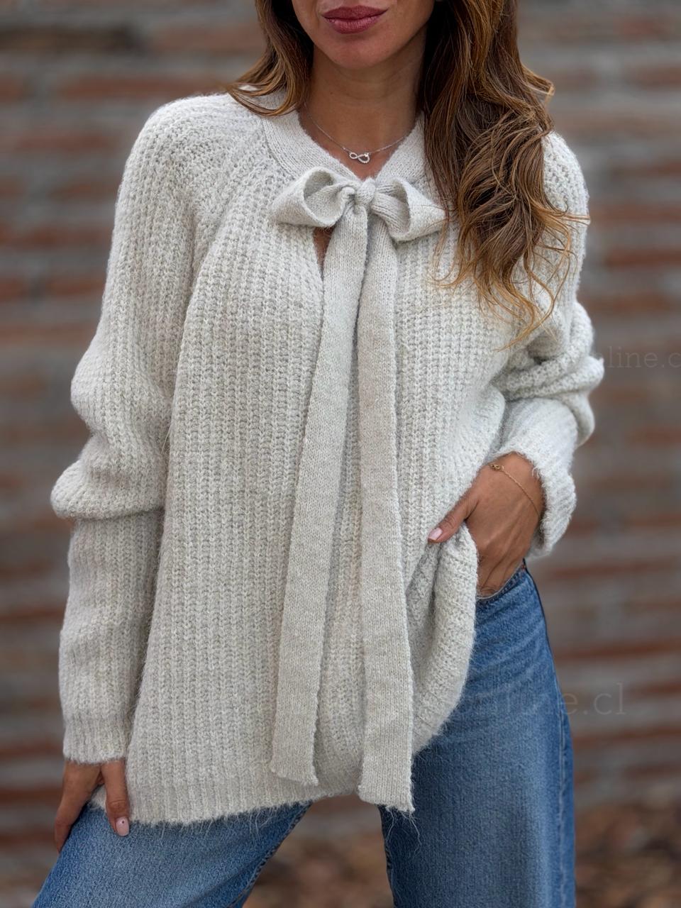 Sweater Corbata extra soft crema