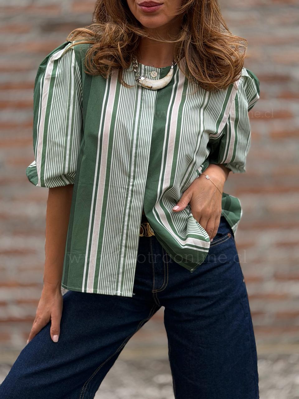 Blusa rayas verde