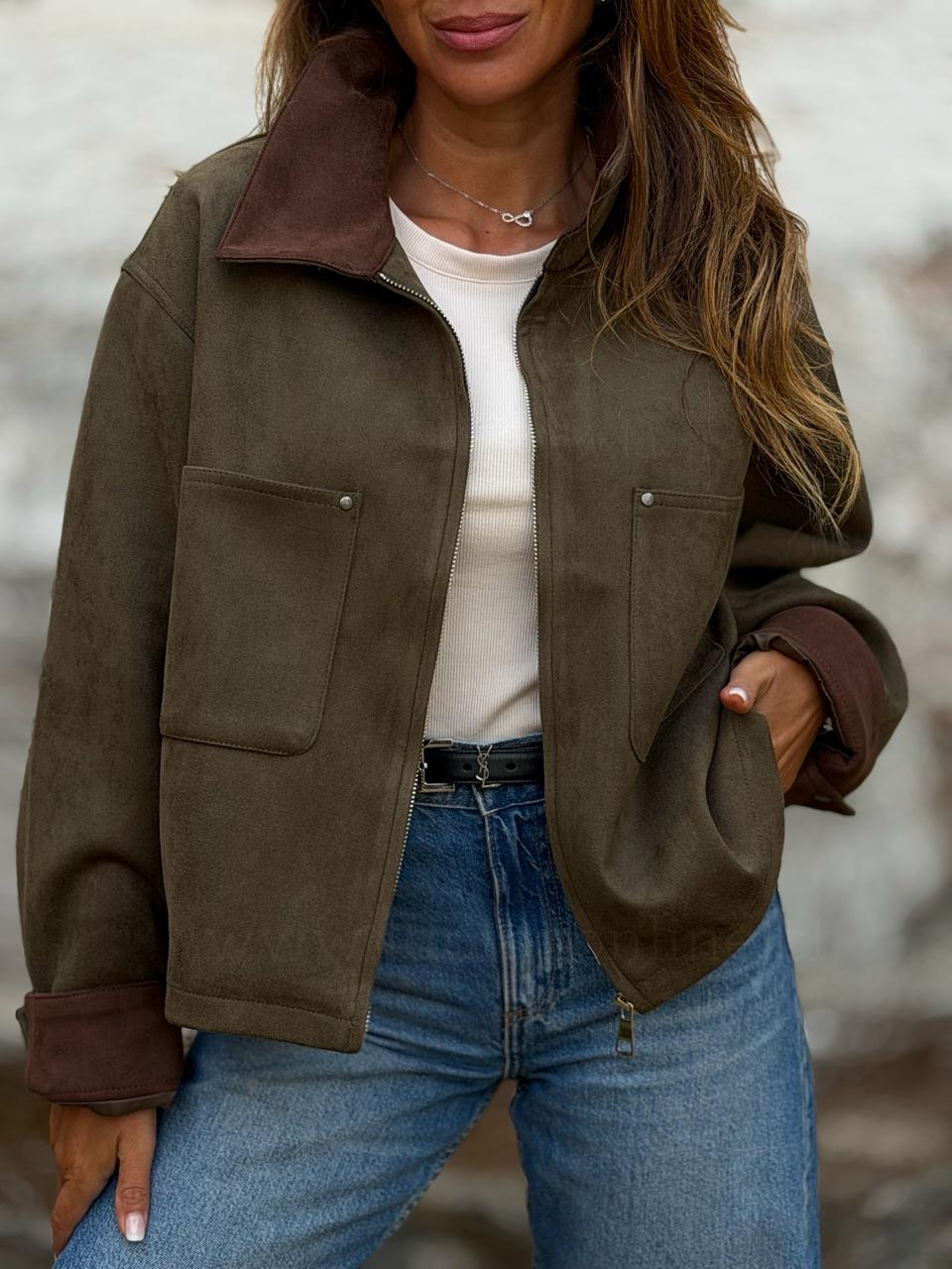 Chaqueta Gamucina premium olivo