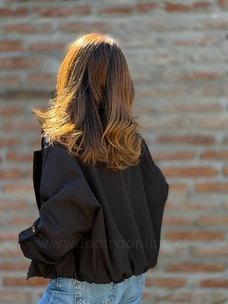 Trench Efecto globo negro