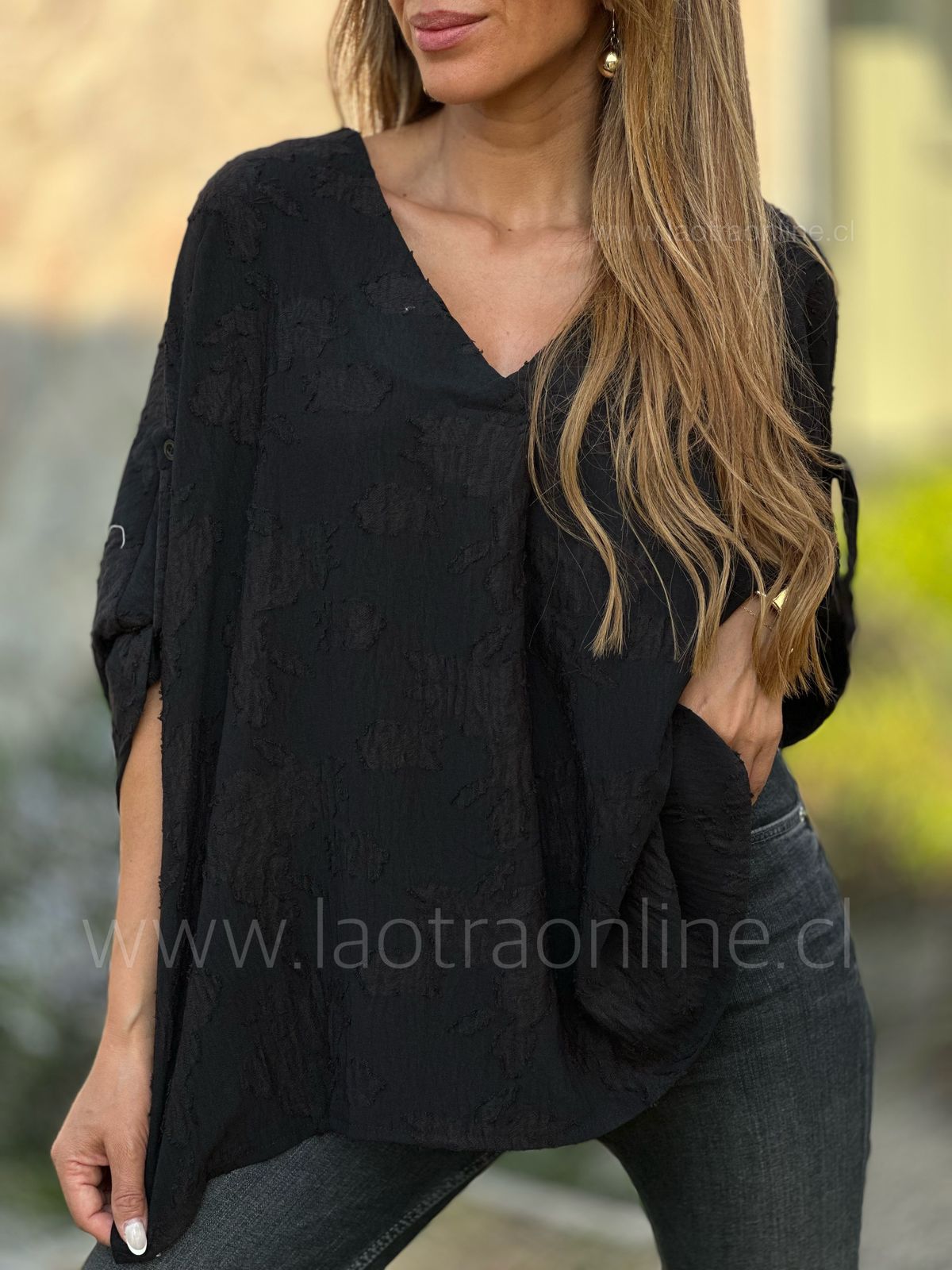 Blusa Textura negro