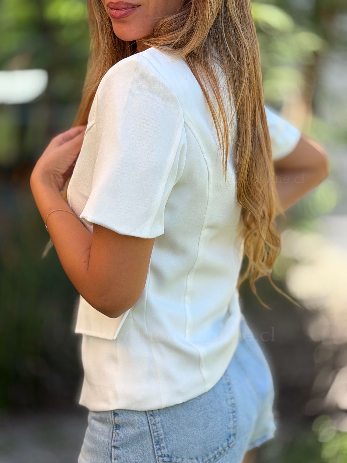 Blazer manga corta blanco