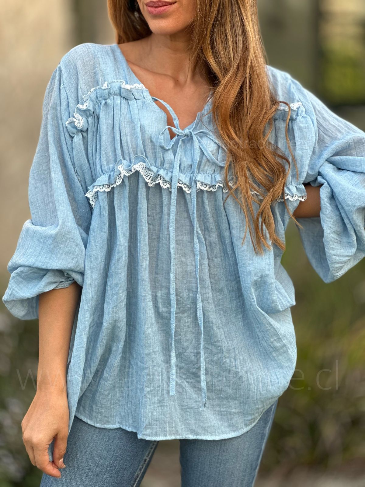 Blusa Delicada celeste