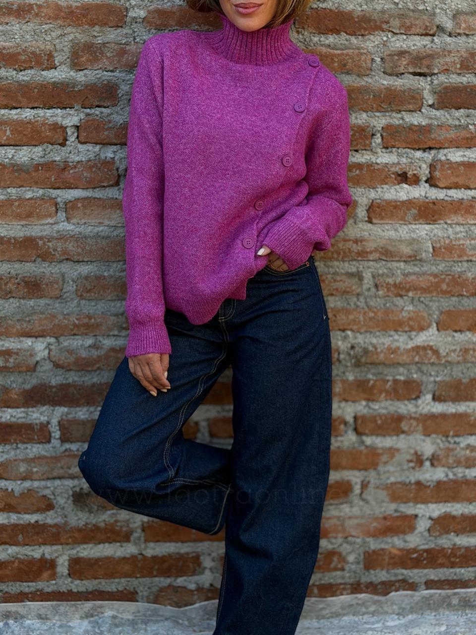 Sweater Botones magenta