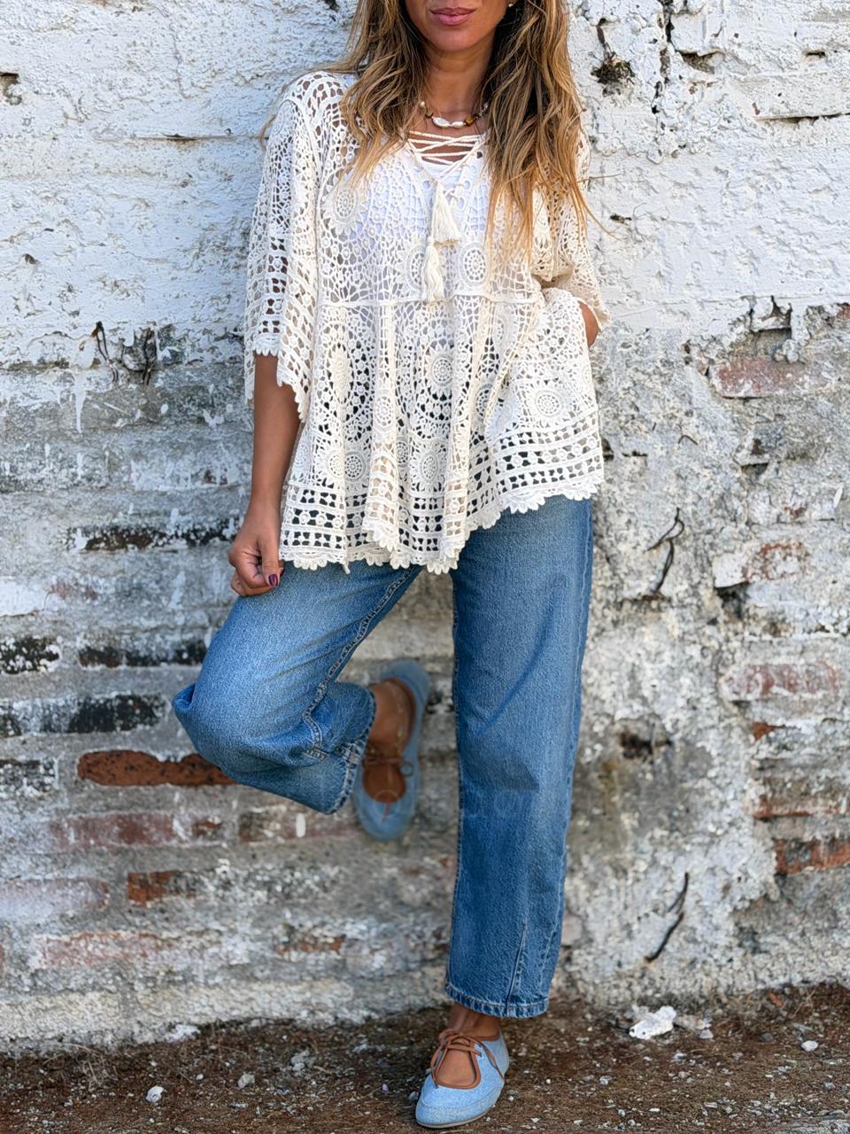 Polera Tejida Roa beige