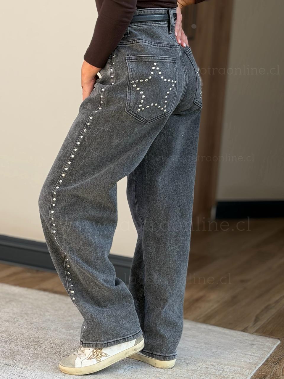 Baggy Estrella tachas gris