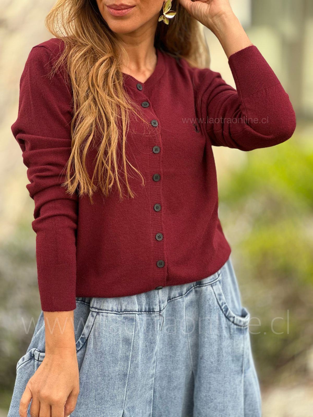 Chaleco Tunquen cherry