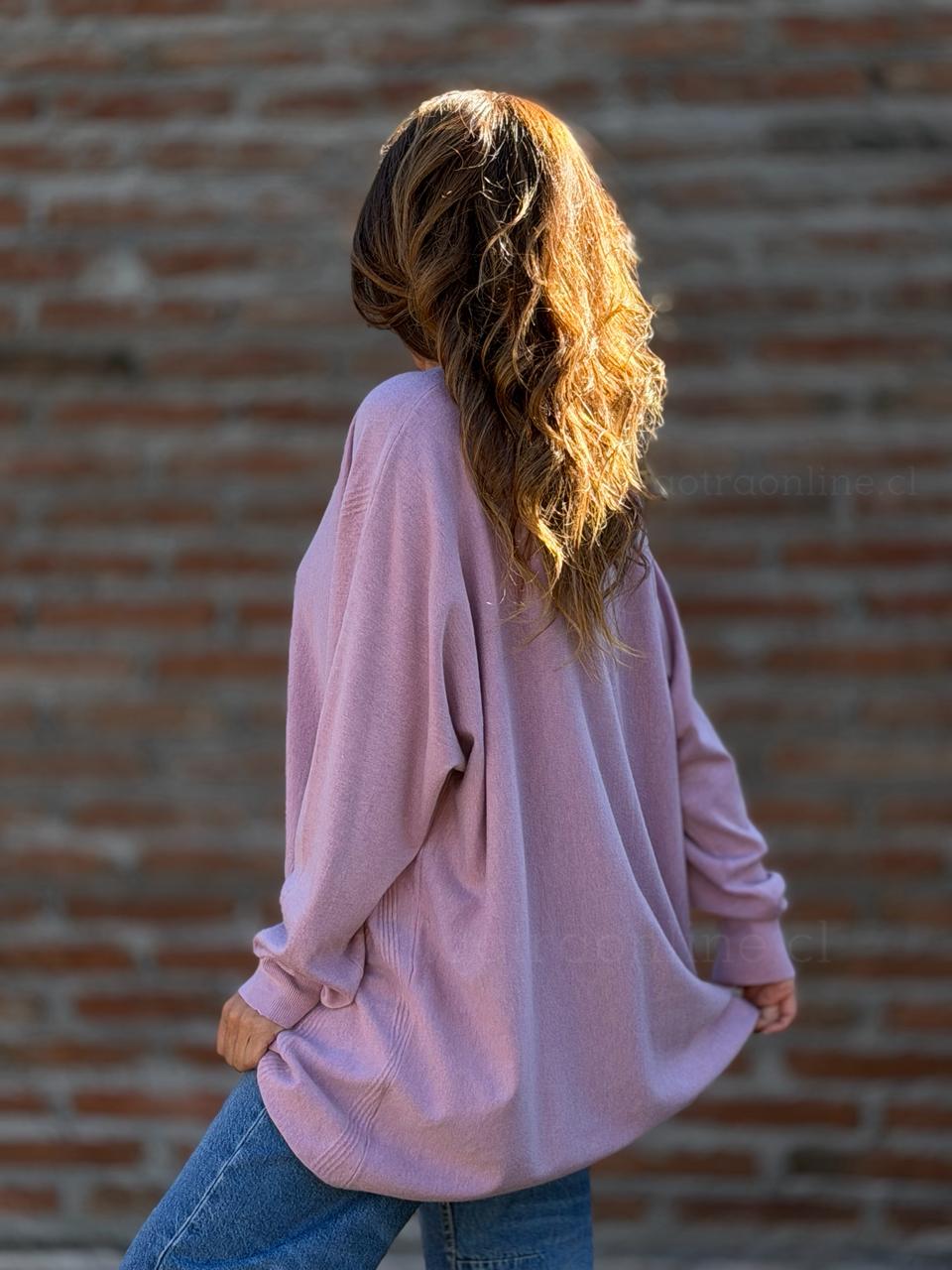 Sweater Textura oversize rosa