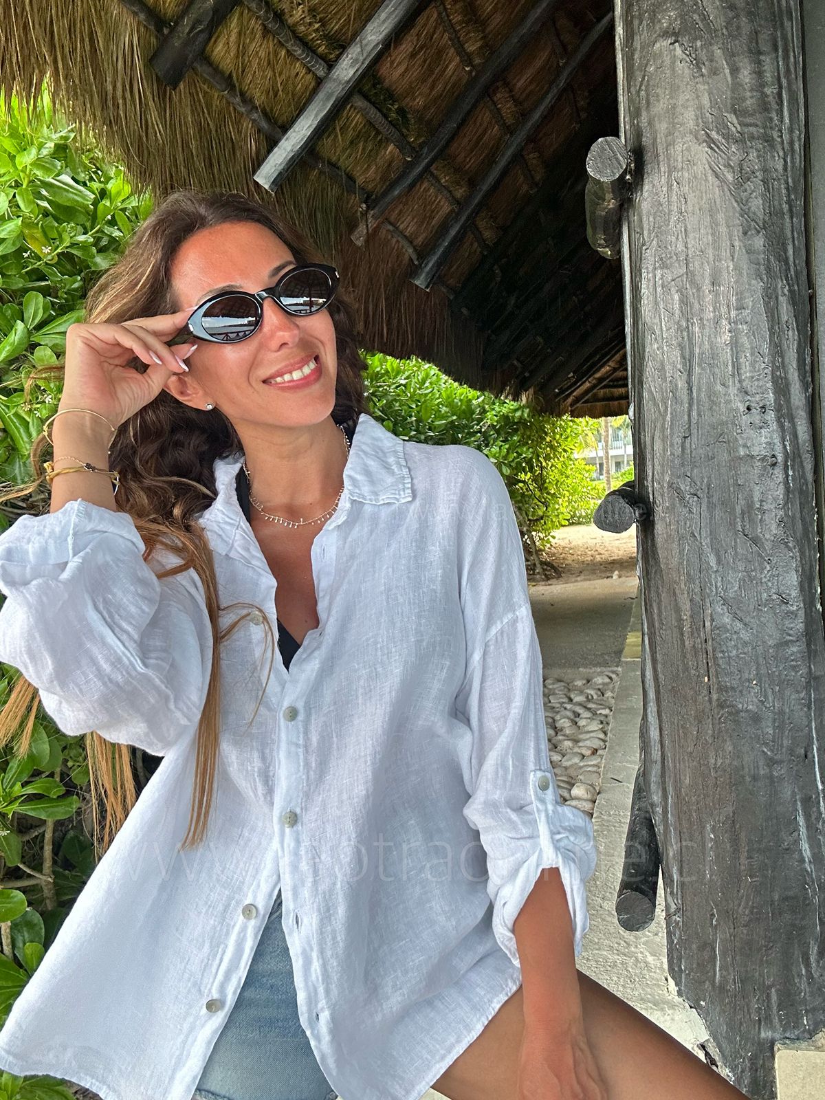 Blusa puro lino Italia blanco