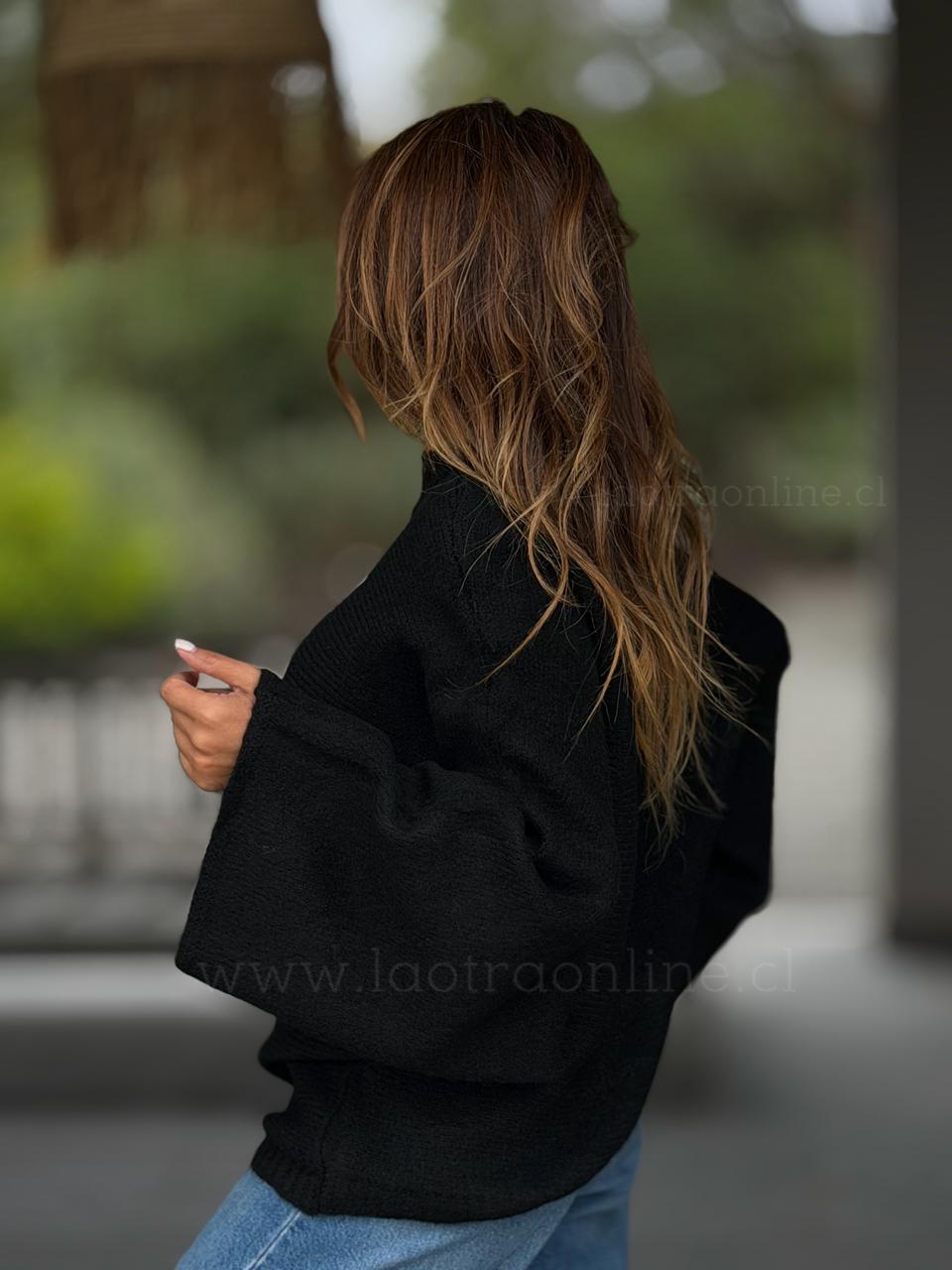 Sweater manga kimono negro