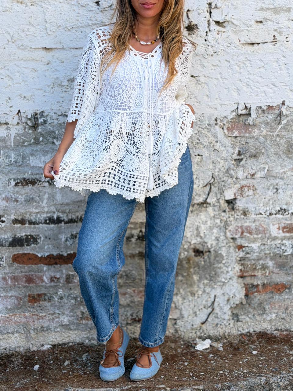 Polera Tejida Roa blanco