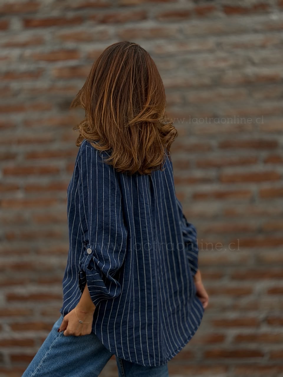 Blusa 100%Lino azul