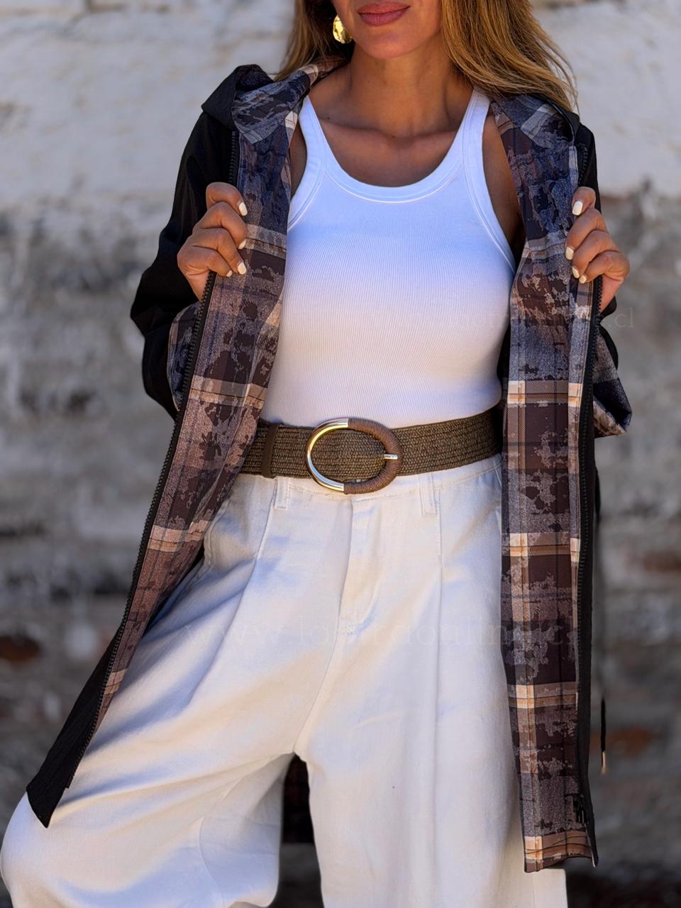 Gabardina Reversible negro