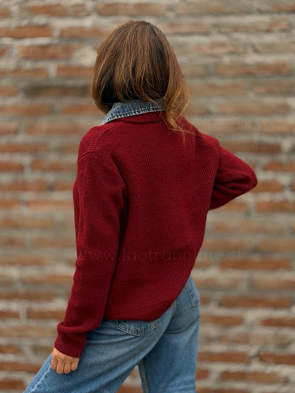 Chaleco cierre blusa mentirosa cherry