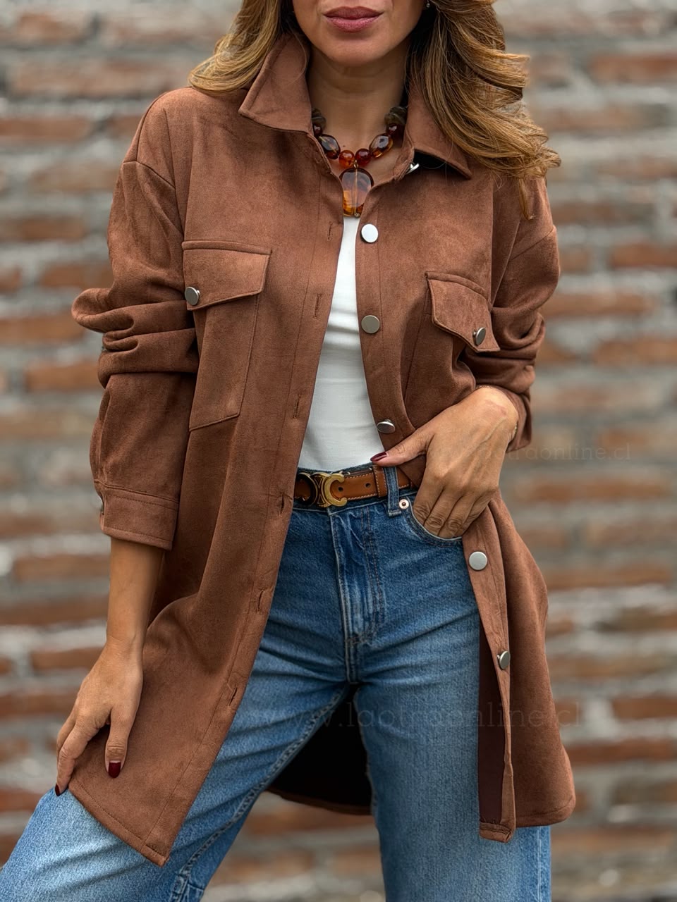 Sobrecamisa Suede marrón