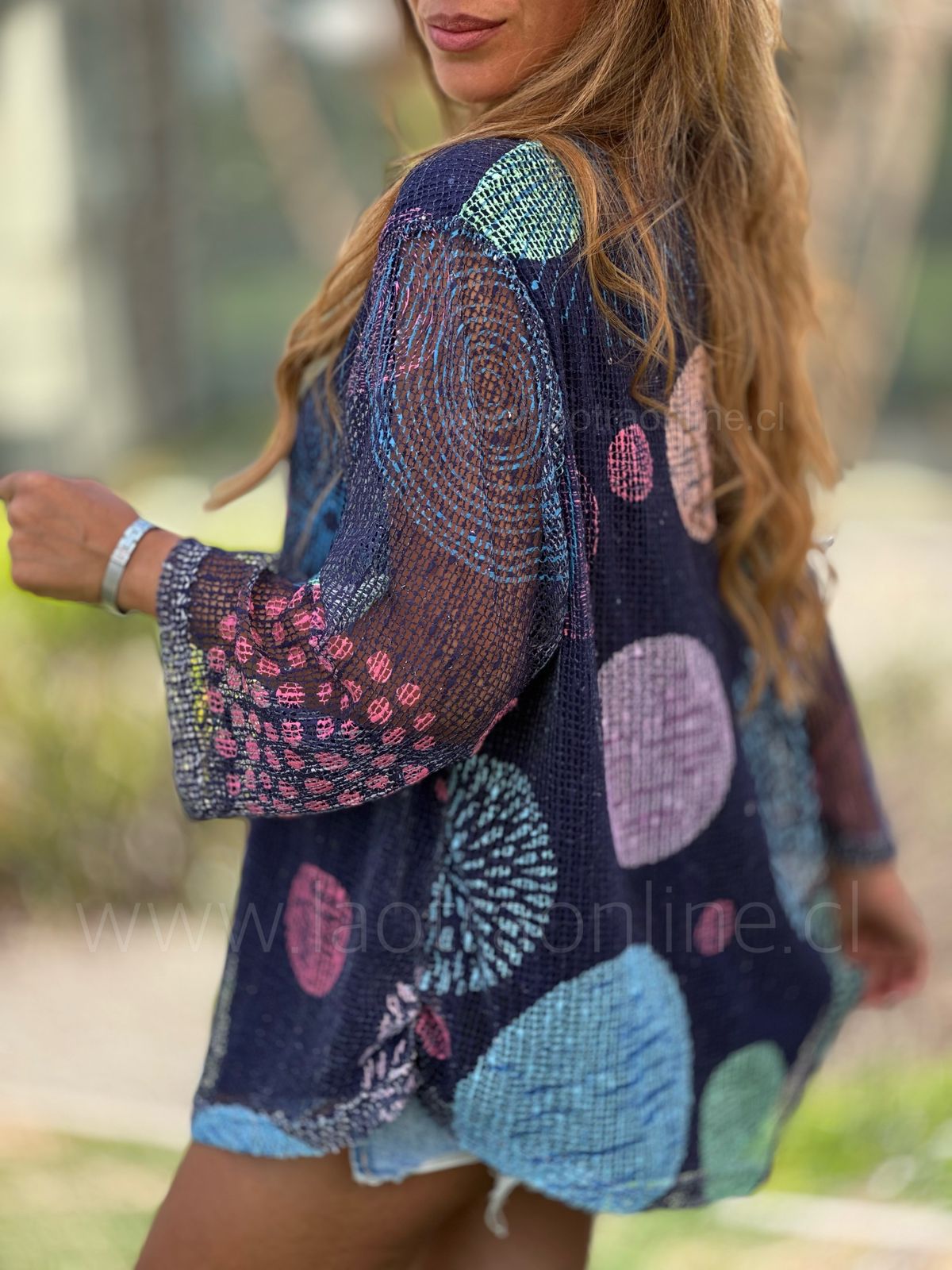Polera Calada Lentejuela azul