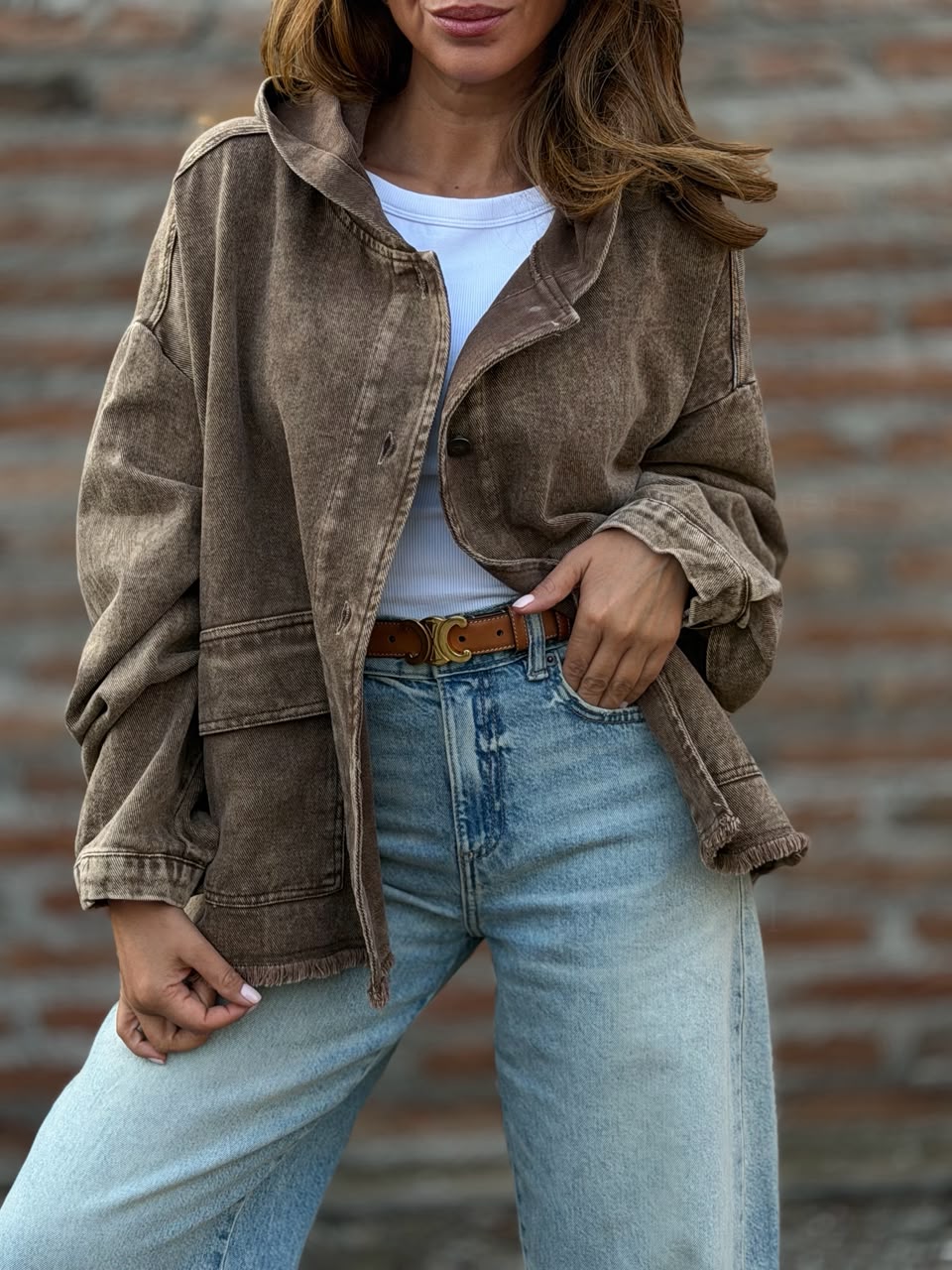 Chaqueta New Denim marrón
