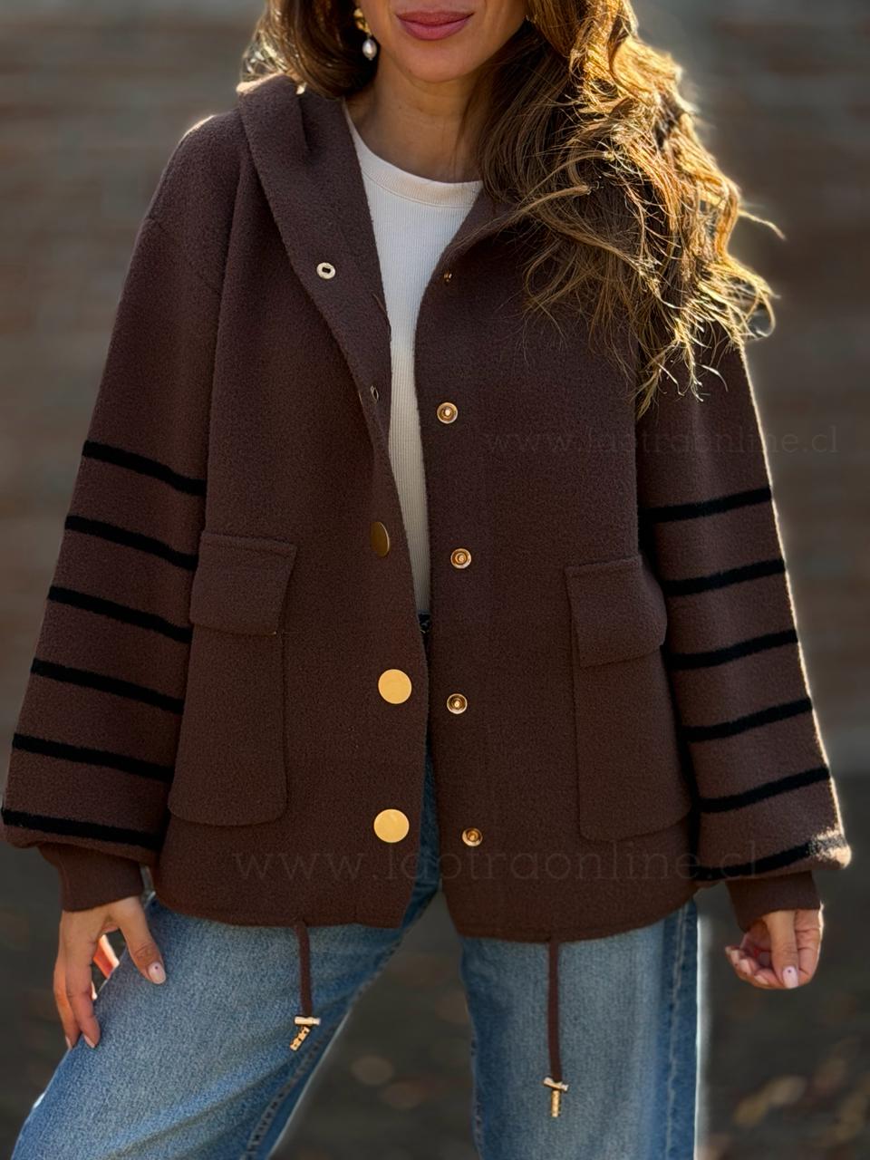 Chaqueta/Bomber rayas marron