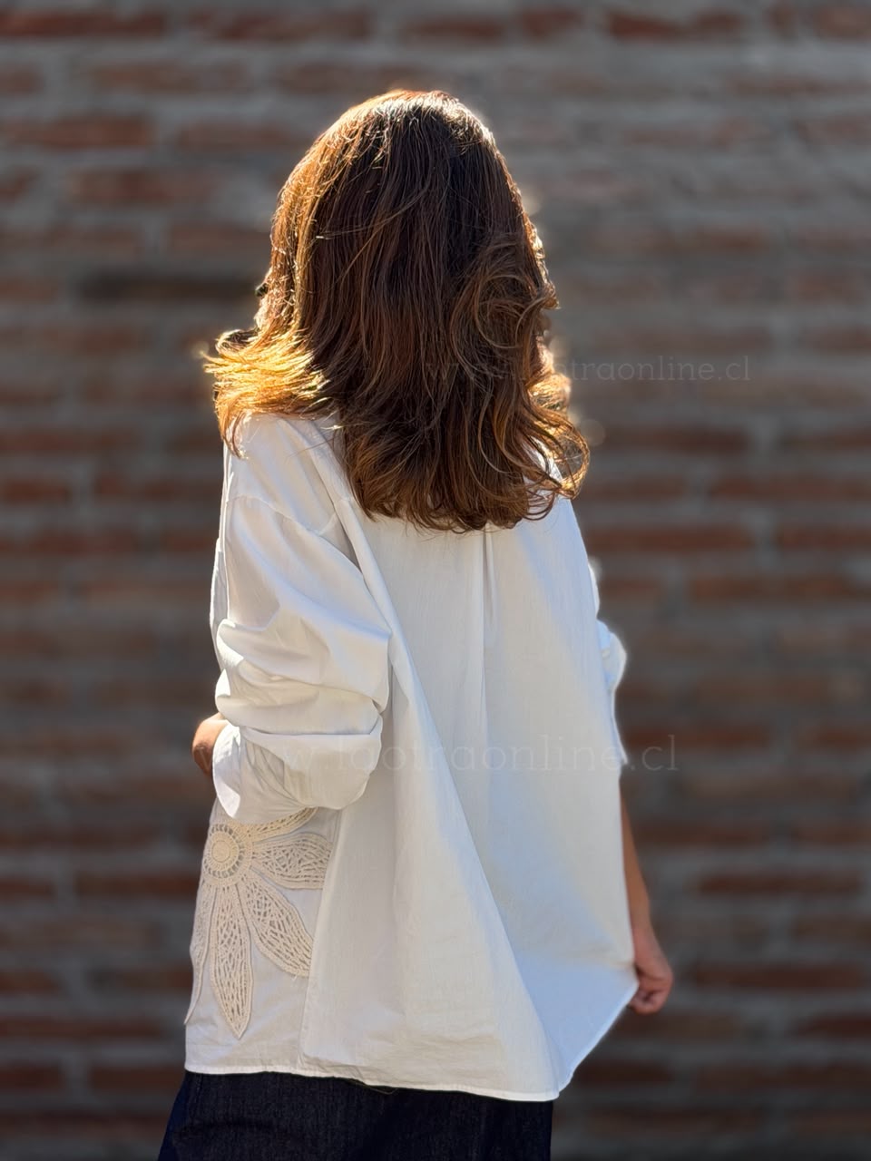 Blusa Flor macramé blanco