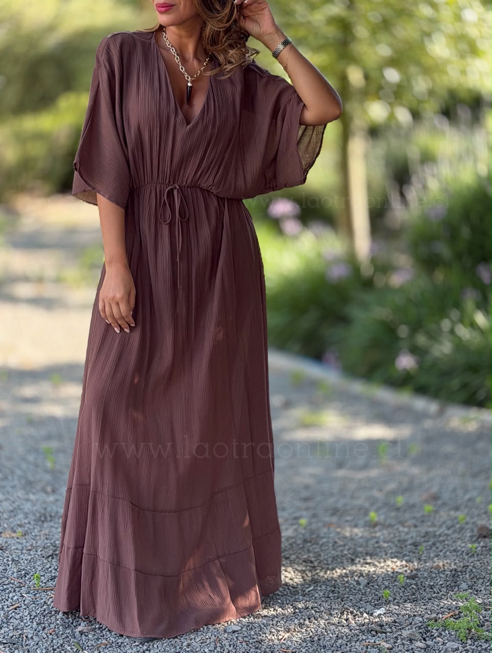 Vestido Islandia choco/malva