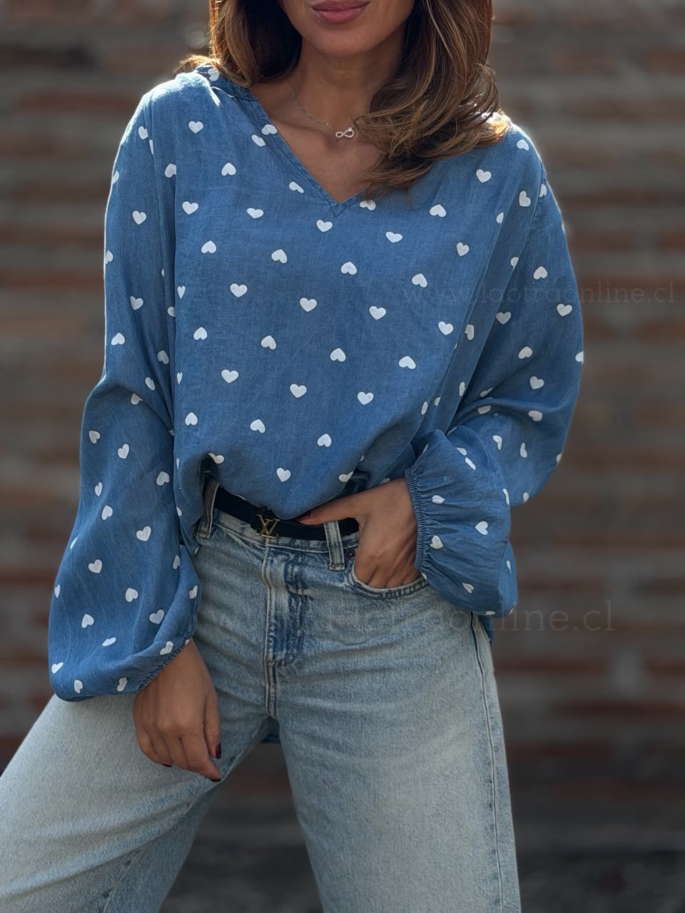 Blusón Love Italiano azul