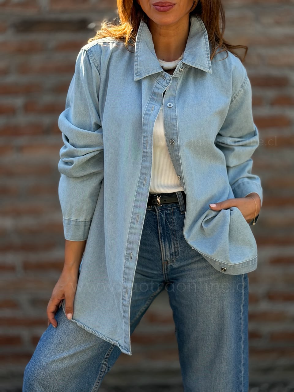 Blusa Cambridge celeste
