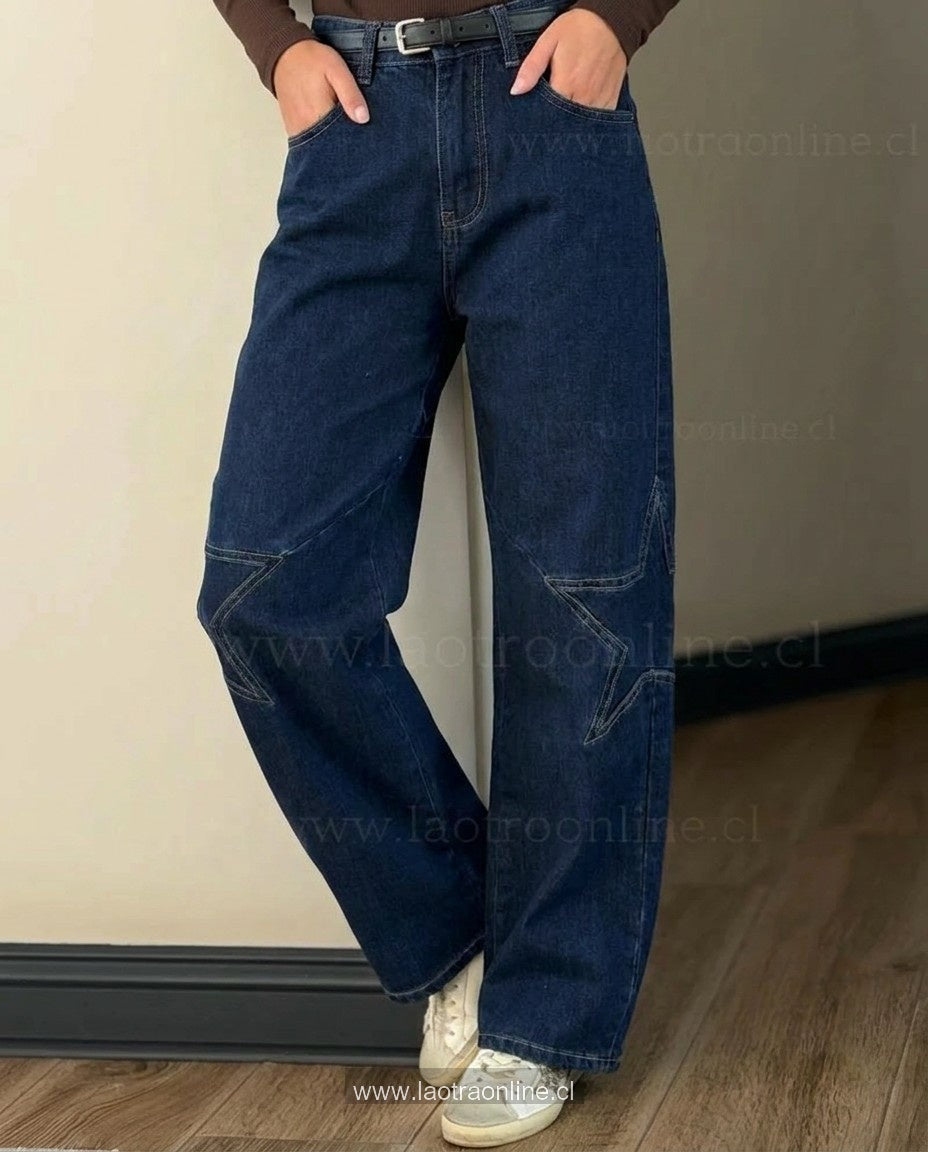 Jeans Estrella costado azul