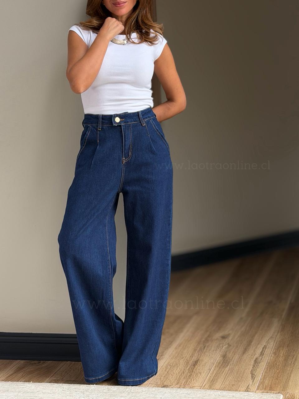 New Jeans Pinzas azul