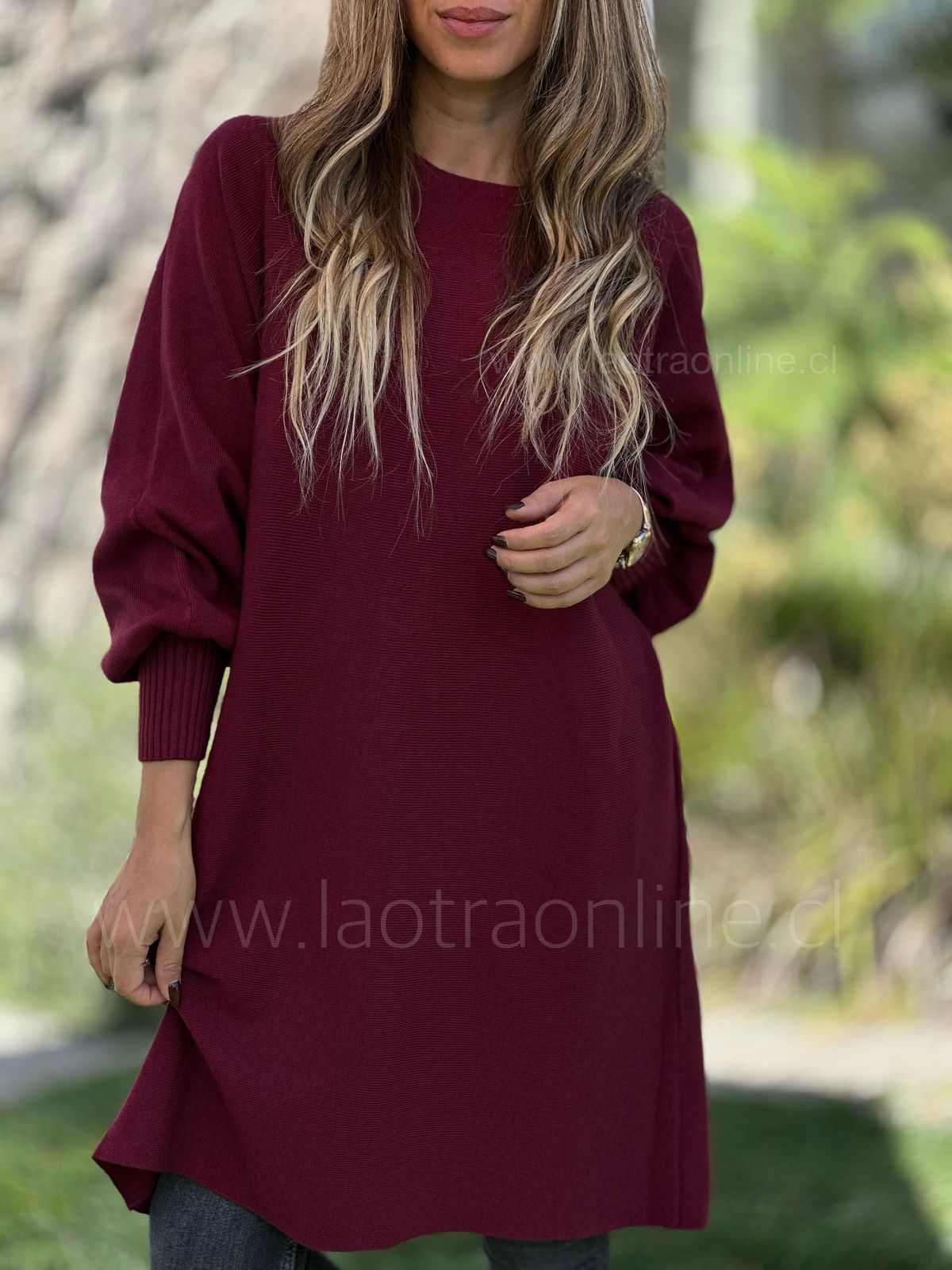 Sweater/vestido Bombay cherry