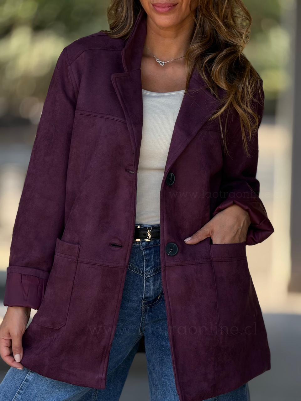 Blazer Gamuza Premium ciruela