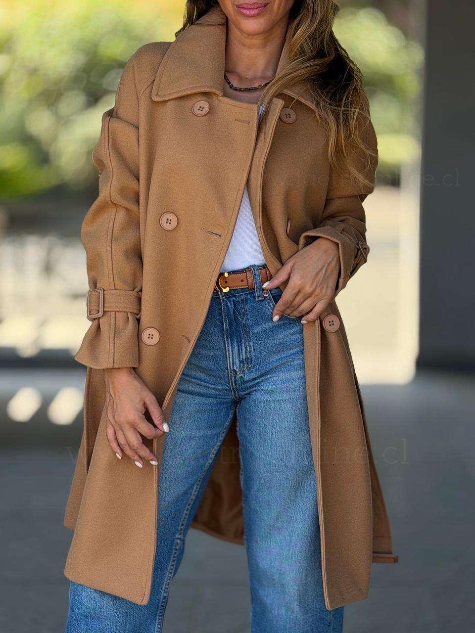 Abrigo/Trench Eiffel camel