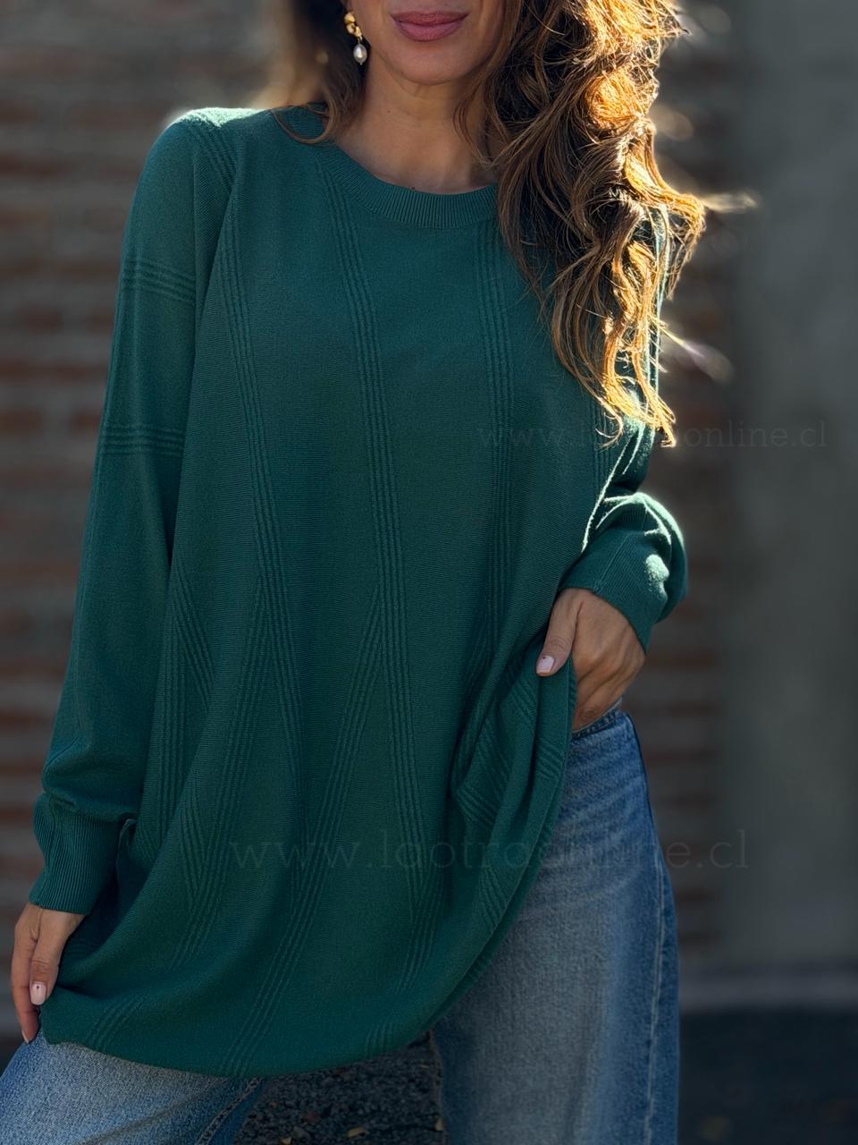 Sweater Textura oversize esmeralda