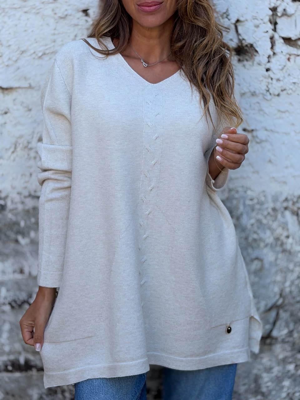 Sweater híper suave crema