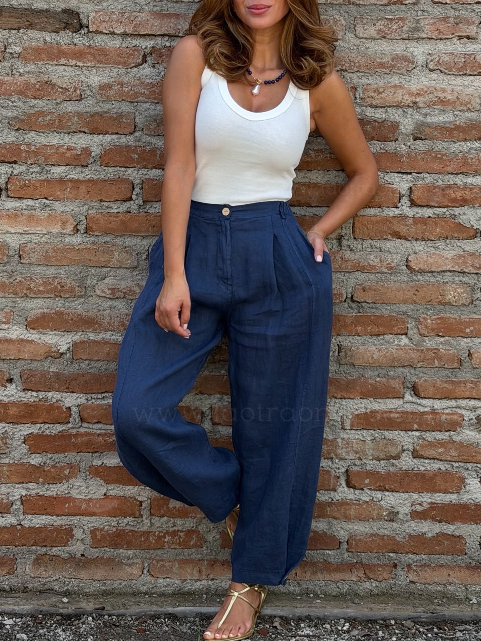 Baggy Lino azul